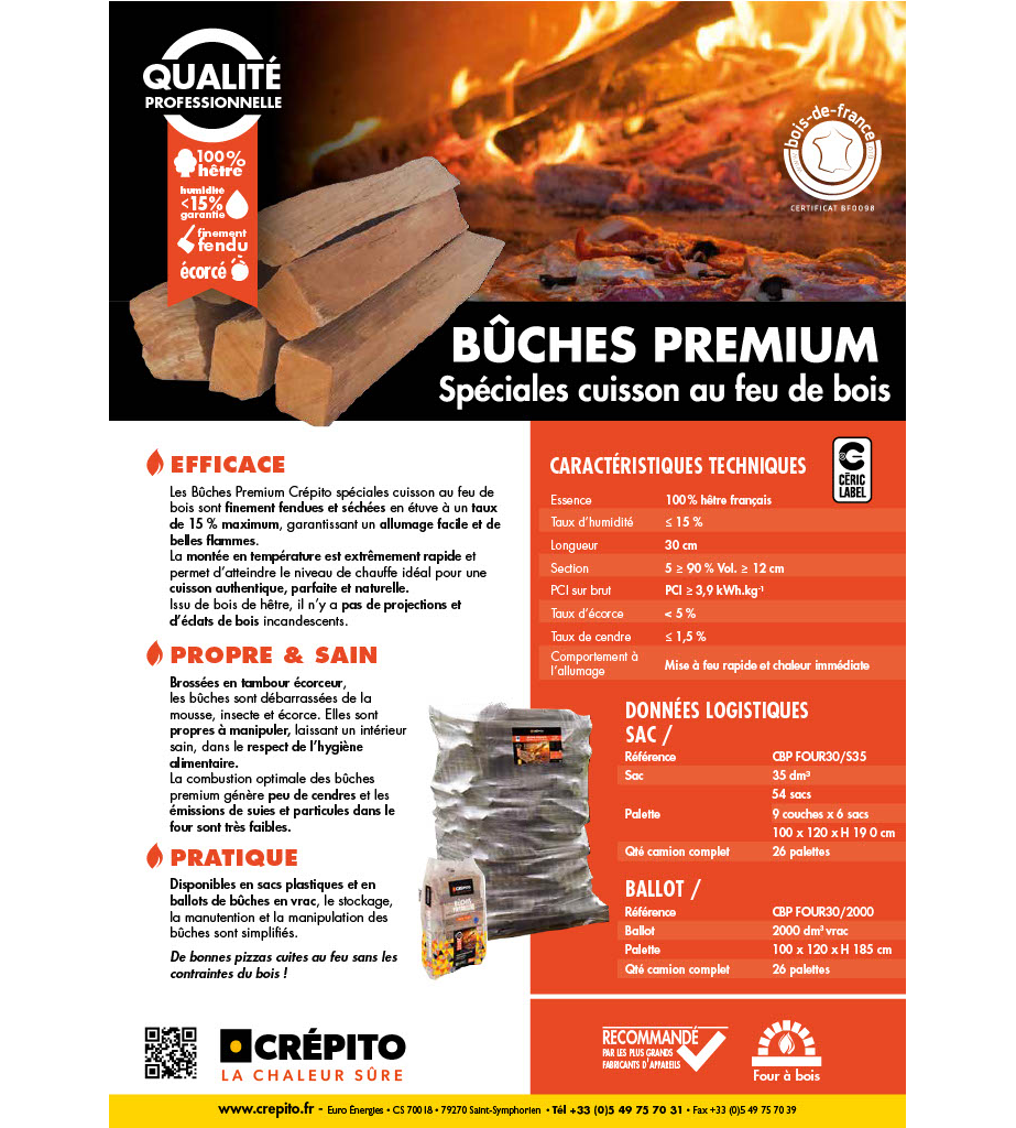 Bûches prémium étuvées spéciales CUISSON